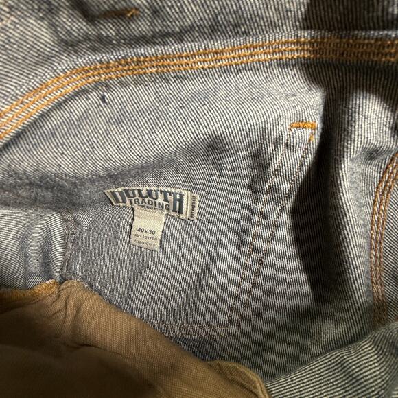 Duluth Trading Ballroom Jeans Relaxed Mens 40x30 Heavy Denim Dark Wash Gussetted - Picture 4 of 9